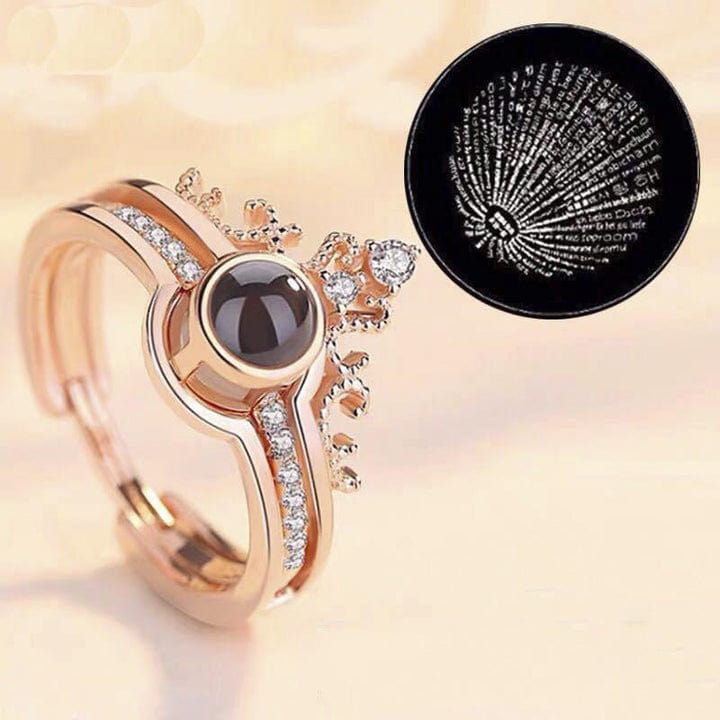 Antique Accessories Adjustable 100 Language Crown Ring Two-in-one