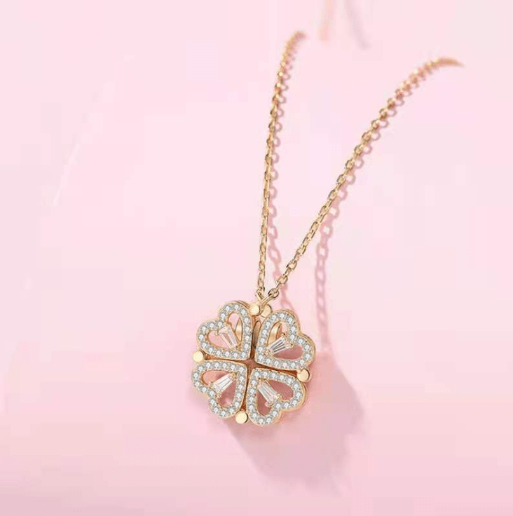 zil-kar Golden Lovely Heart Foldable Necklace