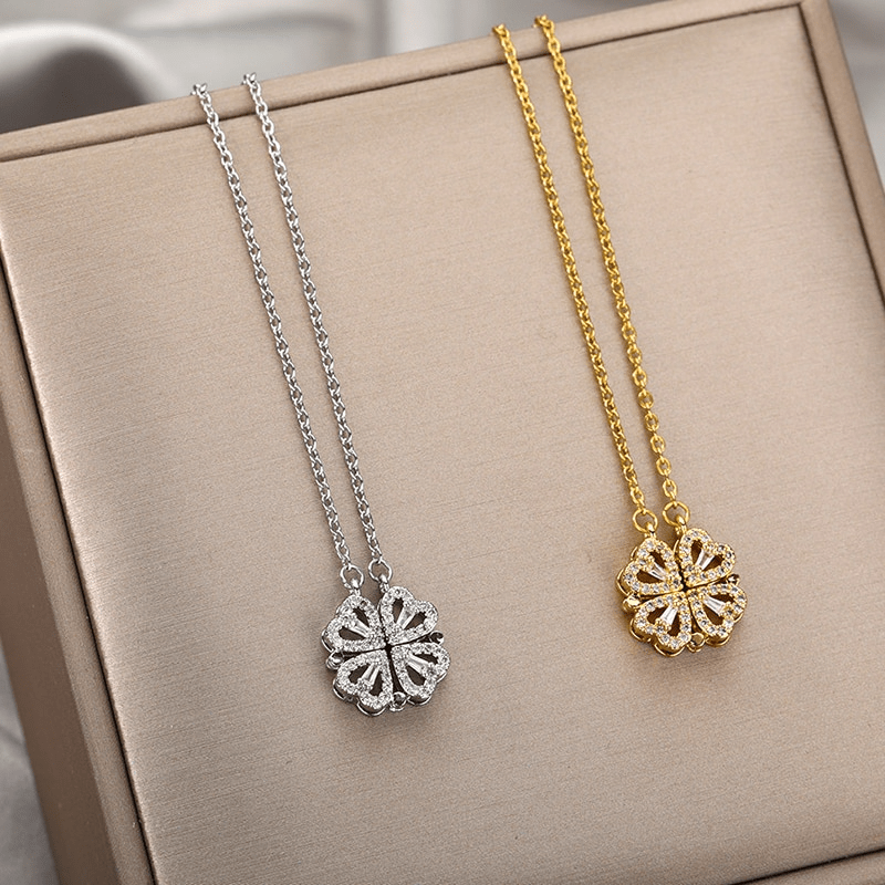 zil-kar Golden Lovely Heart Foldable Necklace