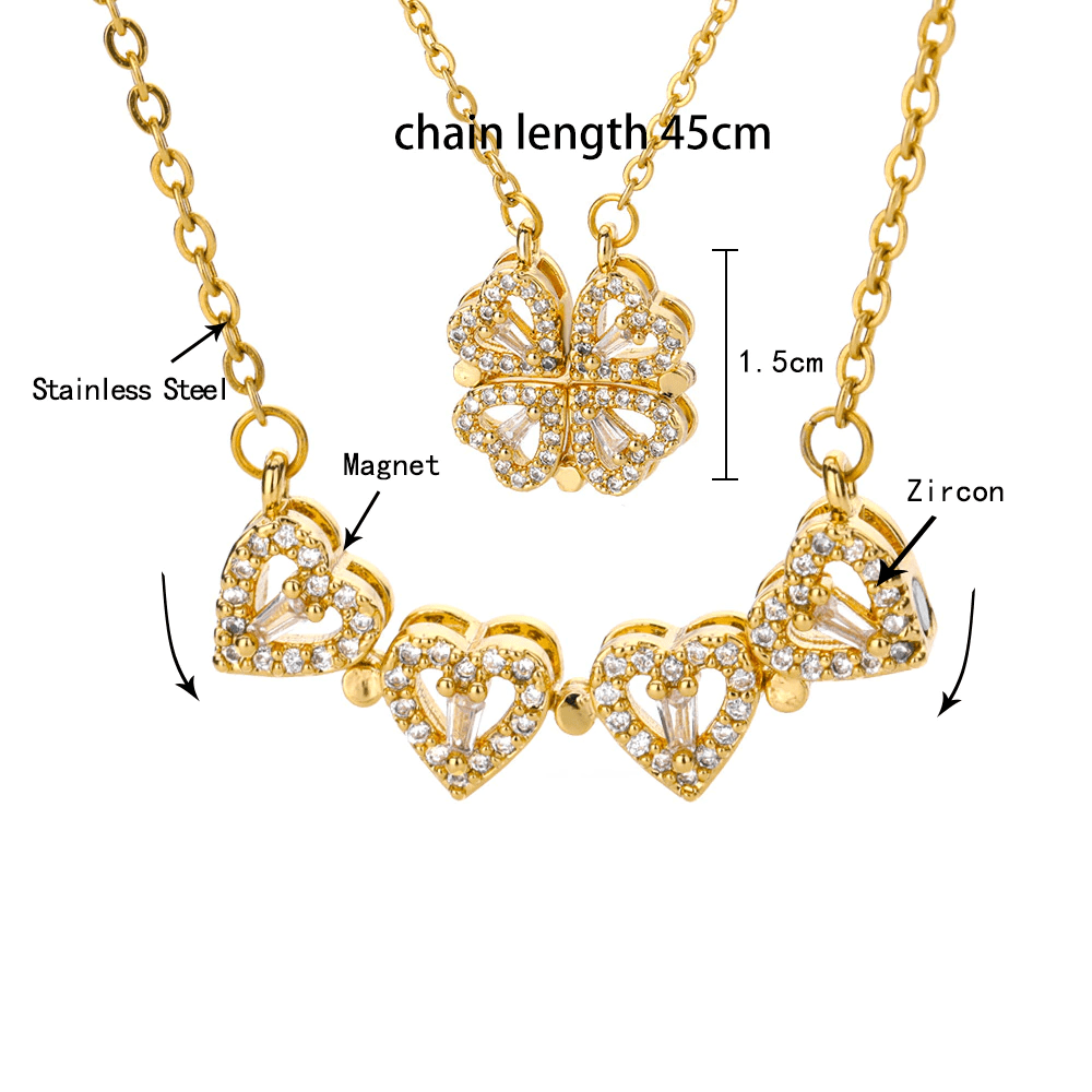 zil-kar Golden Lovely Heart Foldable Necklace