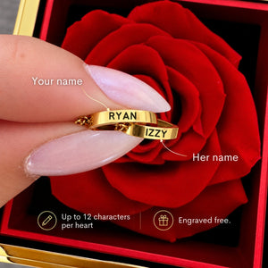 Eternal Rose Box with Engraved Necklace