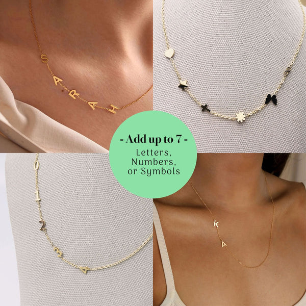 Sideway Initial Necklace
