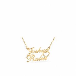 PERSONALIZED  HEART NAME NECKLACE, 24K GOLD