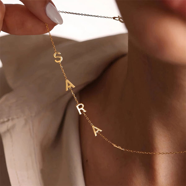Sideway Initial Necklace
