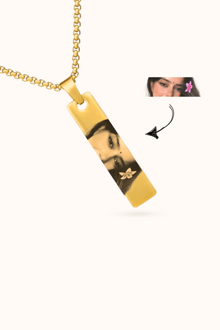 Antique Accessories Jewlery Gold (Better Photo Quality) Personalized Photo Engraved Necklace (Eye/Half Face)