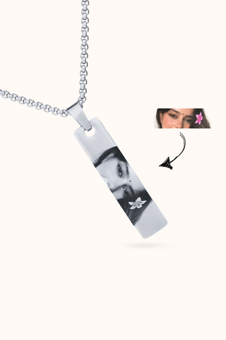 Antique Accessories Jewlery Silver Personalized Photo Engraved Necklace (Eye/Half Face)