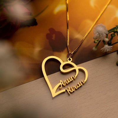 AntiqueAccesories Customized Double Name Necklace