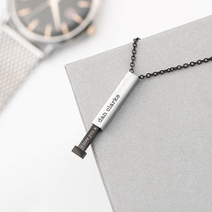Antique Accessories Hidden Name Engraved Bar Necklace