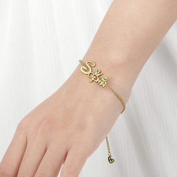 AntiqueAccesories Custom Name Bracelet Disney Princess Bracelet
