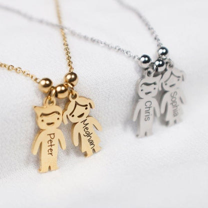 AntiqueAccesories ENGRAVED COUPLE NAME NECKLACE