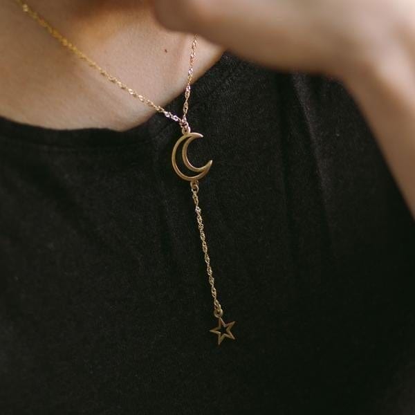 AntiqueAccesories Silver GALAXY LARIAT NECKLACE