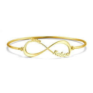 AntiqueAccesories golden Name Cuff Bangle