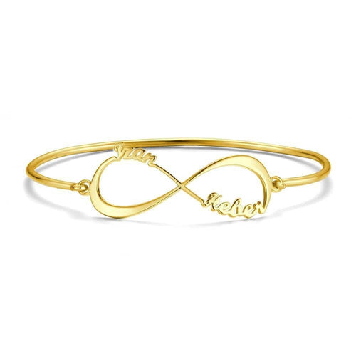 AntiqueAccesories golden Name Cuff Bangle