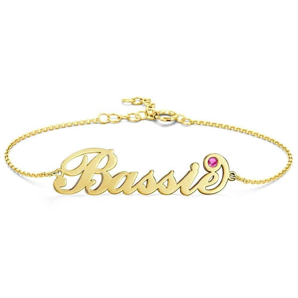 AntiqueAccesories golden Personalized Birthday Gift Name Bracelet