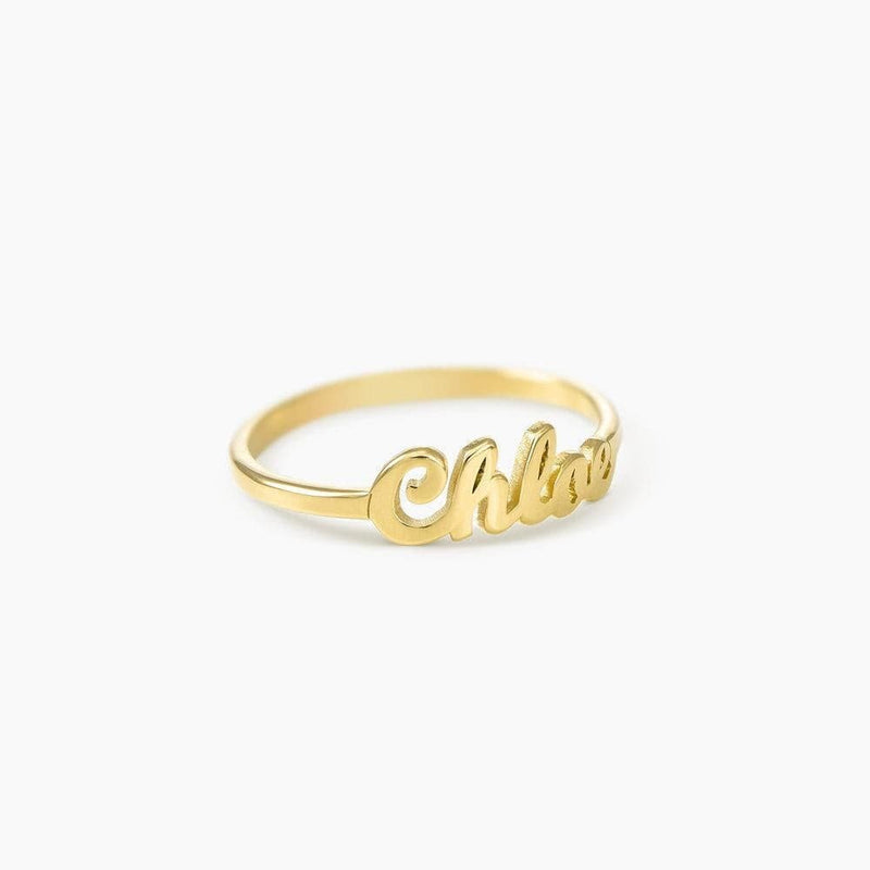 AntiqueAccesories golden Personalized  Name Ring Stackable Custom Rings