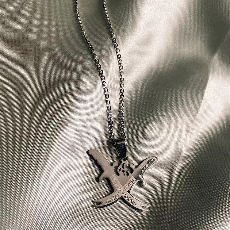 AntiqueAccesories Imam Ali Double Zulfikar Sword Pendant