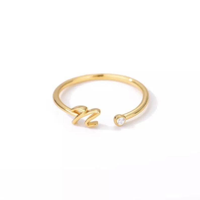 AntiqueAccesories Gold Letter Rings - (A-Z)
