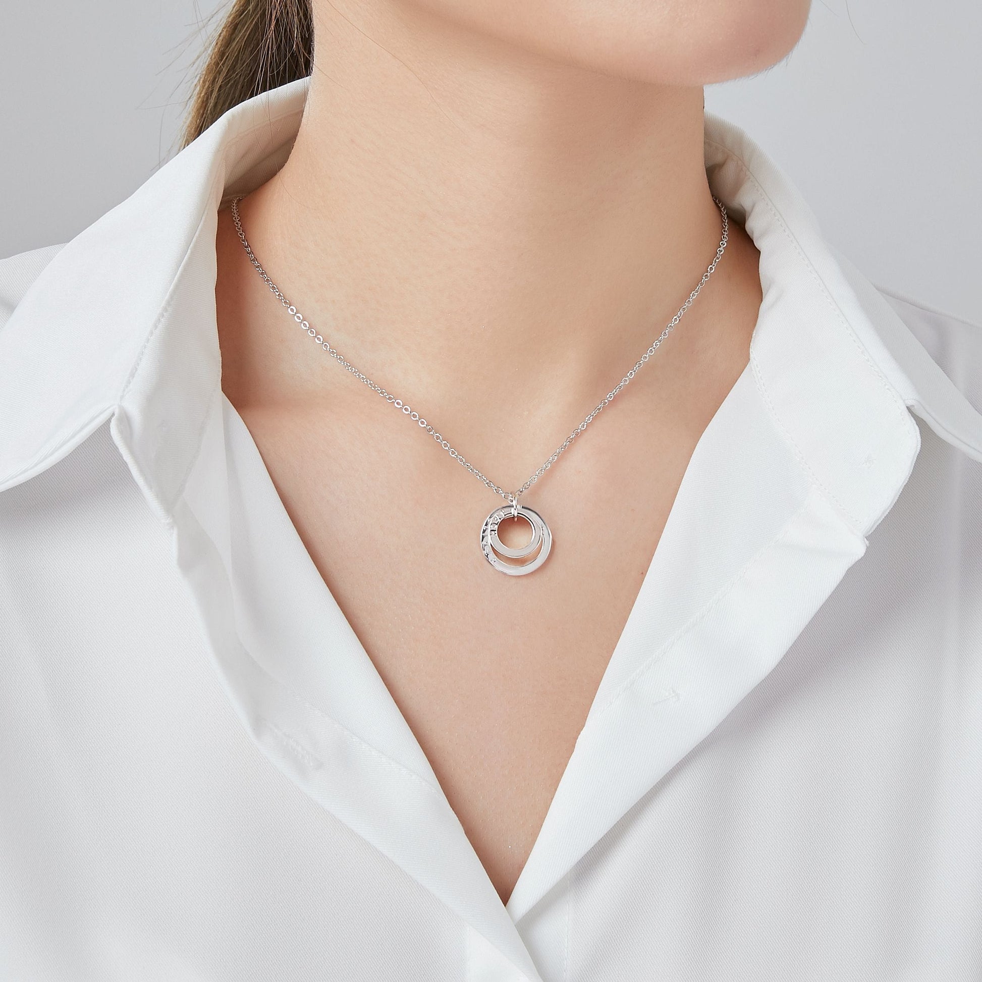 AntiqueAccesories Personalised Double Couple Circles Necklace