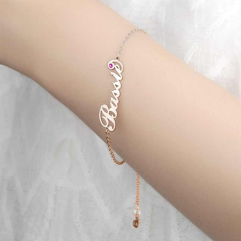 AntiqueAccesories Personalized Birthday Gift Name Bracelet