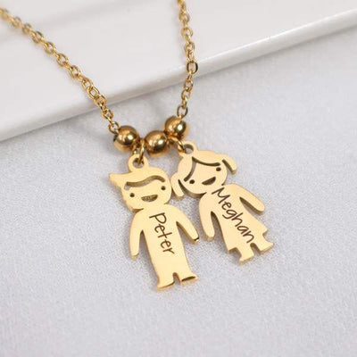 AntiqueAccesories Personalized Engraved Couple Name Necklace