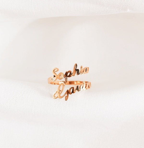 AntiqueAccesories Personalized Name Ring, 24k Gold
