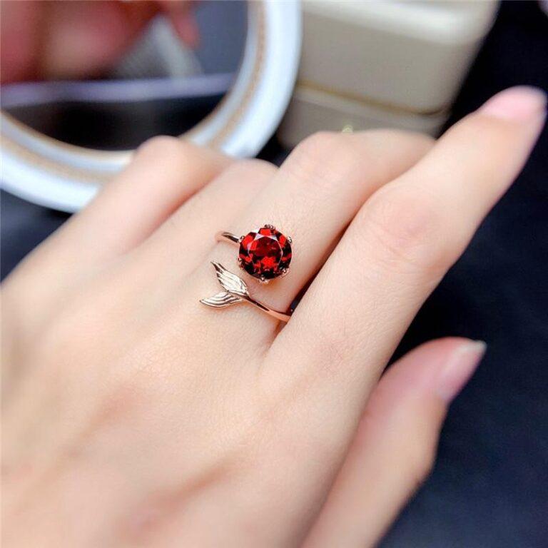 AntiqueAccesories Red Mermaid Ring (925 Sterling Silver)