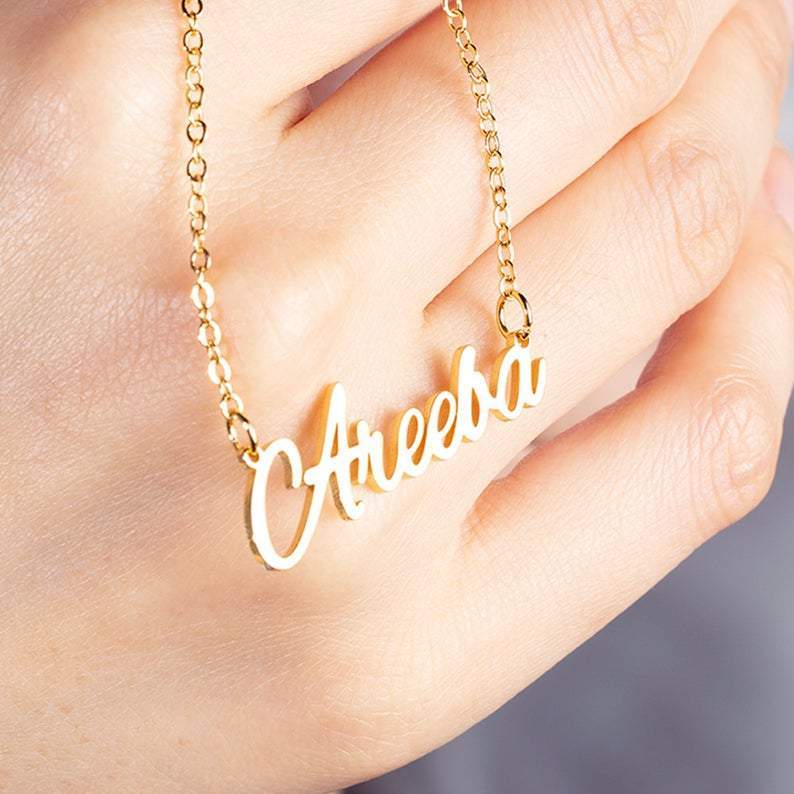 AntiqueAccesories Gold Sale Custom Name Necklace