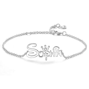 AntiqueAccesories silver Custom Name Bracelet Disney Princess Bracelet