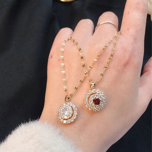 AntiqueAccesories SPIN AND CRYSTAL ANNULUS NECKLACE