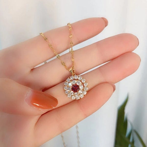 AntiqueAccesories SPIN AND CRYSTAL ANNULUS NECKLACE