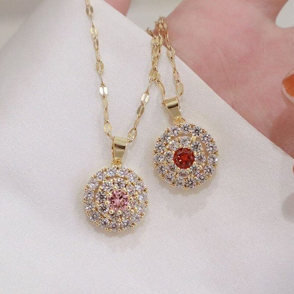 AntiqueAccesories SPIN AND CRYSTAL ANNULUS NECKLACE