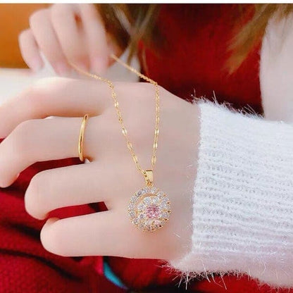 AntiqueAccesories SPIN AND CRYSTAL ANNULUS NECKLACE