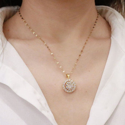 AntiqueAccesories SPIN AND CRYSTAL ANNULUS NECKLACE