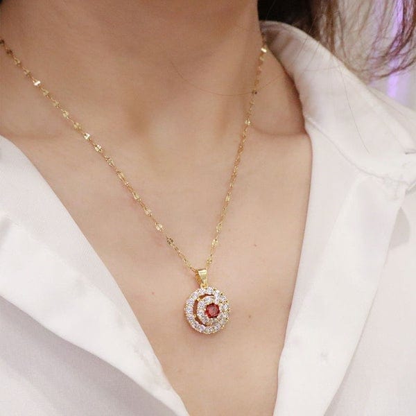 AntiqueAccesories SPIN AND CRYSTAL ANNULUS NECKLACE