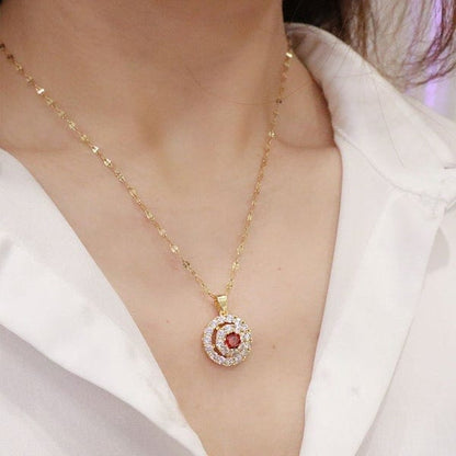 AntiqueAccesories SPIN AND CRYSTAL ANNULUS NECKLACE