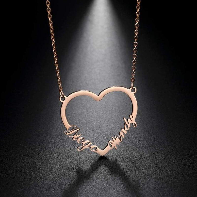 Baebie Silver Personalized Couple Name Pendant