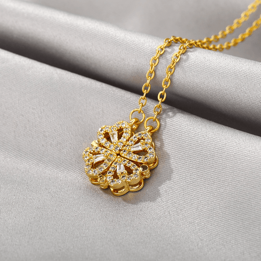 zil-kar Golden Lovely Heart Foldable Necklace