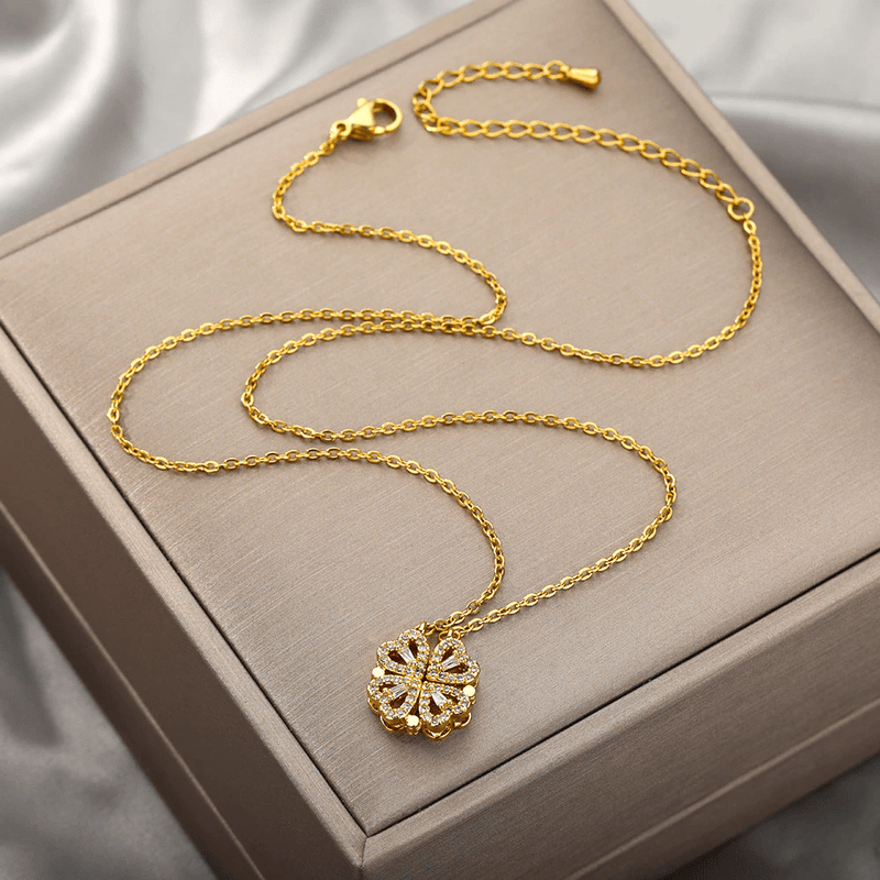 zil-kar Golden Lovely Heart Foldable Necklace