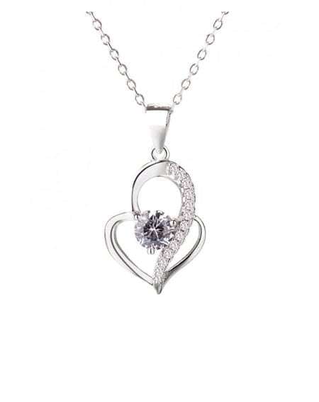 zil-kar Jewlery Silver Heart Solitaire Silver Pendant